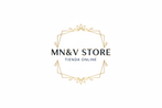 Logo MN&V STORE azul marino y dorado